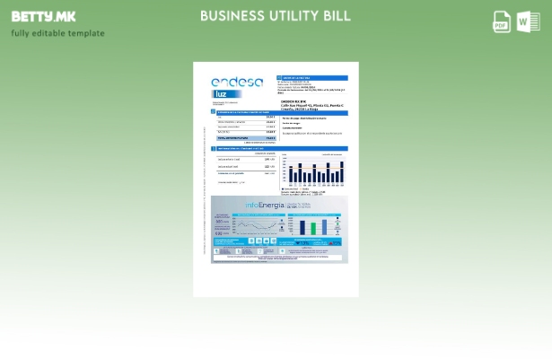 Модерен стил Шаблон за деловна сметка за комунални услуги Шпанија Endesa luz